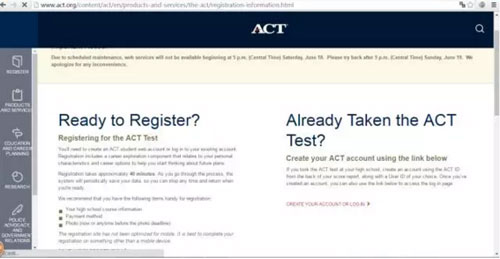 ACT考試報名流程