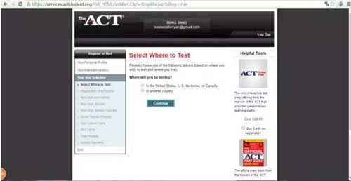 ACT考試報名流程