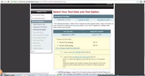 ACT考試報名流程