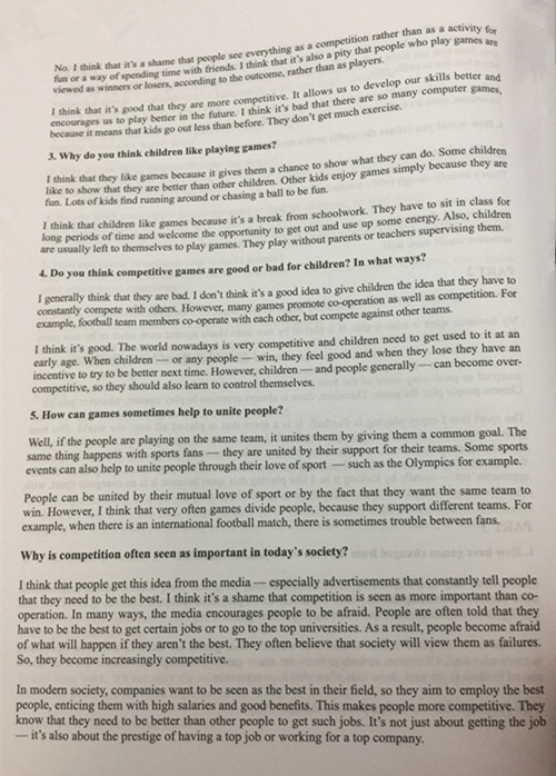 劍橋雅思6口語test3part3范文 劍橋雅思6口語test3part3范文