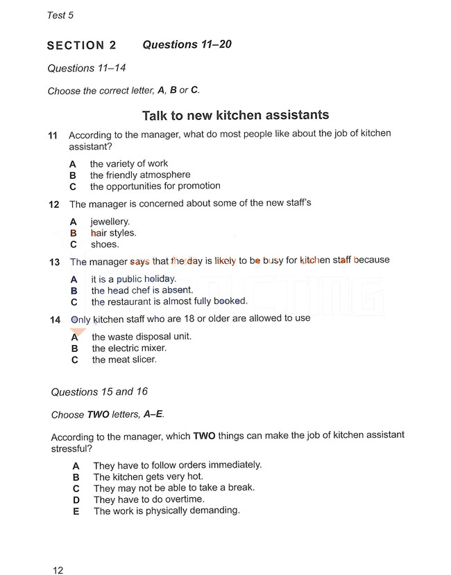 劍橋雅思12聽力題型 劍橋雅思12聽力題型