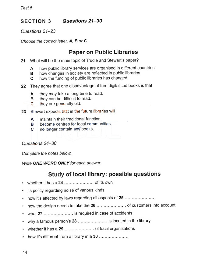 劍橋雅思12聽力題型 劍橋雅思12聽力題型